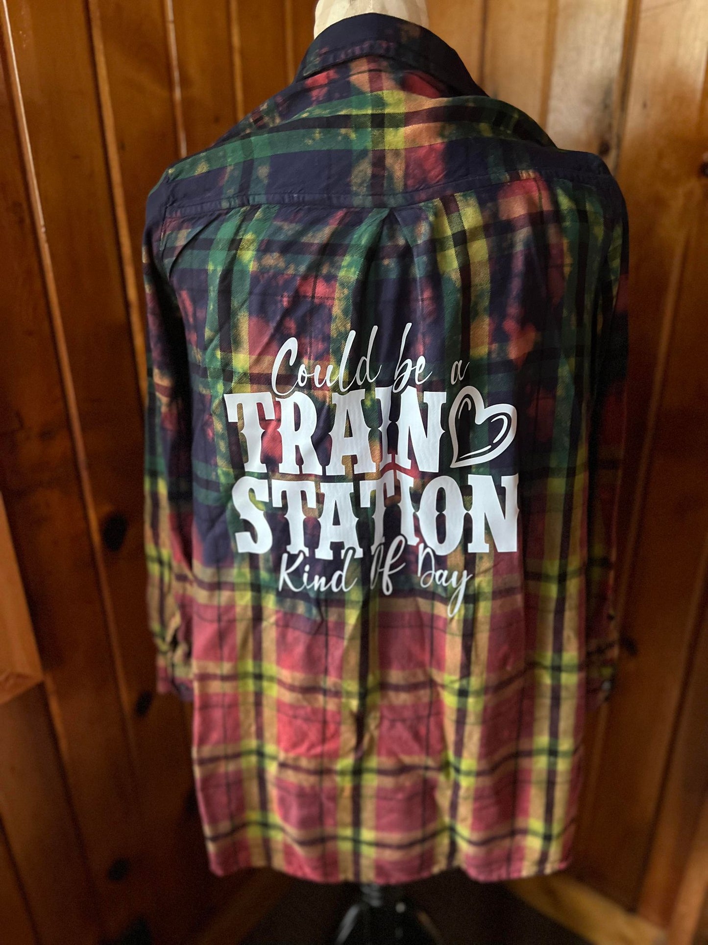 Could be Train Station Kind of Day Bleached Flannel