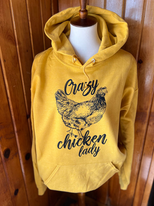 Crazy chicken lady hooded sweatshirt