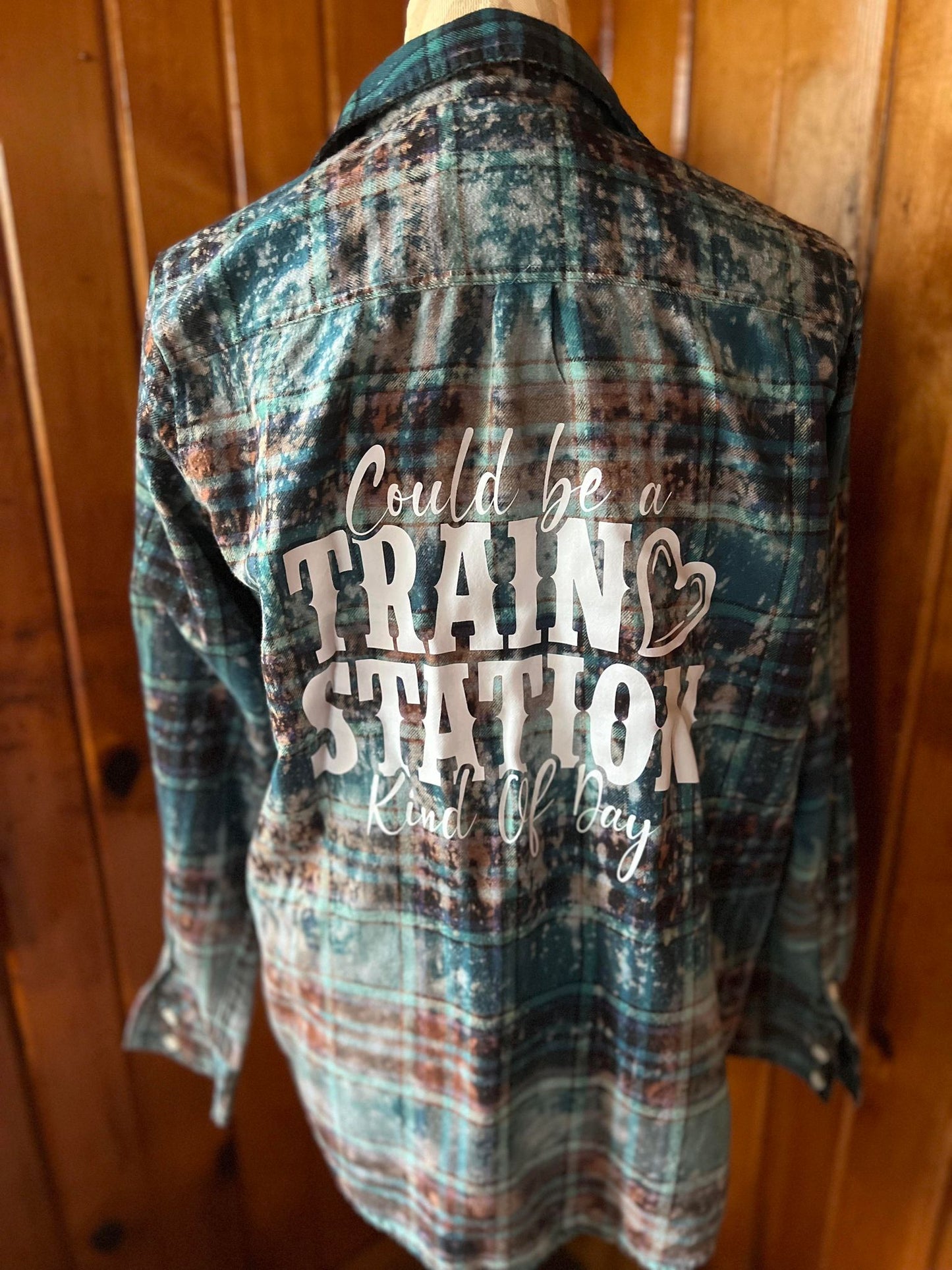 Could be Train Station Kind of Day Bleached Flannel